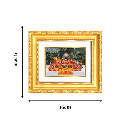 Diviniti 24K Gold Plated Mata Ka Darbar |Divine Table Top Frame for Home Mandir & Office Decor | Luxury Spiritual Gift