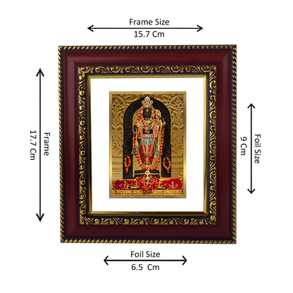 DIVINITI 24K Gold Plated Foil Ram Lalla Photo Frame for Home & Office Decor, Table Top, Wall Decor, Puja Room & Gift DG 105 Size 1 (17.7x15.7 CM)