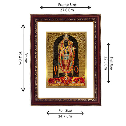 Diviniti 24K Gold Plated Foil Ram Lalla Photo Frame For Home Decor, Wall Hanging, Table, Puja Room & Gift DG105S3 (27.6X35.4 CM)