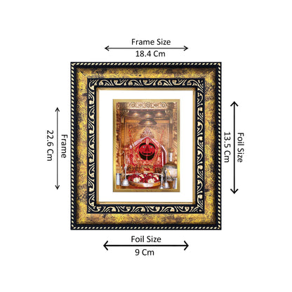 DIVINITI 24K Gold Plated Foil Salasar Balaji Luxurious Photo Frame Idol for Home Wall Decor, Workshop, Table Top, Premium Gift|DG113 Size 2 (22.6x18.4 CM)