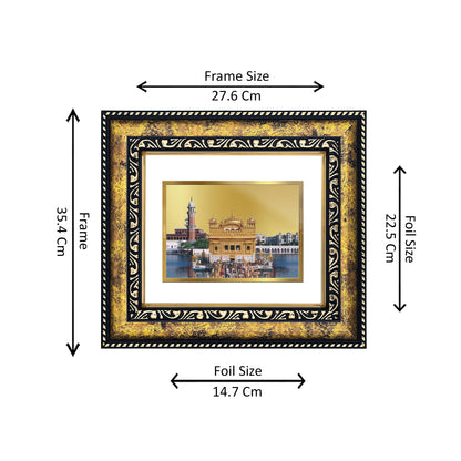 DIVINITI 24K Gold Plated Sachkhand Shri Darbar Sahib (Golden Temple) Wall Photo Frame for Home Decor, Wall Hanging, Table Top, Puja Room & Gift DG113S3 (27.6X35.4 CM)