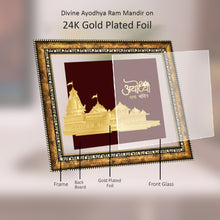 Load image into Gallery viewer, Diviniti Ram Mandir on 24K Gold Plated Foil For Home Decor Showpiece, Wall Hanging Decor, Puja &amp; Gift (32.5 CM X 25.5 CM)
