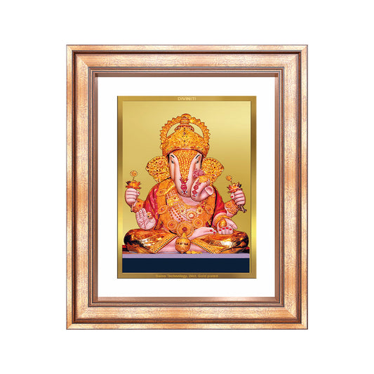 Dagdu Ganesh | Shri Dagdusheth Halwai Ganpati Wall & Tabletop Frame in 24K Gold Plated Foil