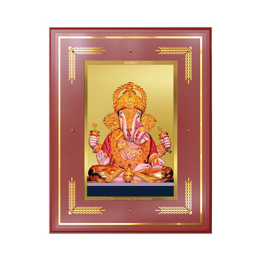 Dagdu Ganesh | Shri Dagdusheth Halwai Ganpati Wall Photo Frame in 24K Gold Plated Foil