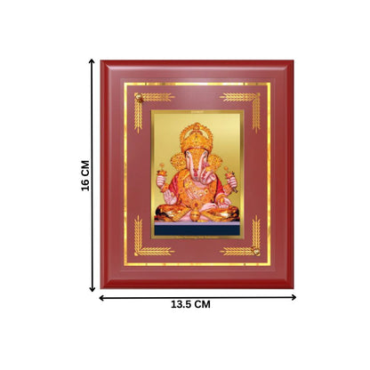 Dagdu Ganesh | Shri Dagdusheth Halwai Ganpati Wall & Tabletop Frame in 24K Gold Plated Foil
