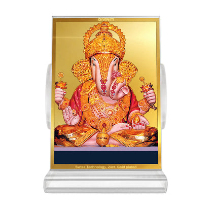 Dagdu Ganesh | Shri Dagdusheth Halwai Ganpati Car Dashboard Frame in 24K Gold Plated Foil