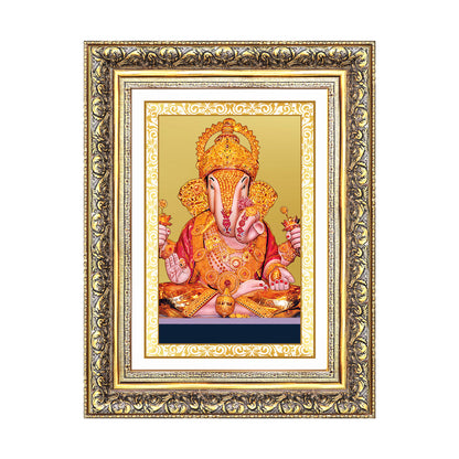 Dagdu Ganesh | Shri Dagdusheth Halwai Ganpati Wall Photo Frame in 24K Gold Plated Foil