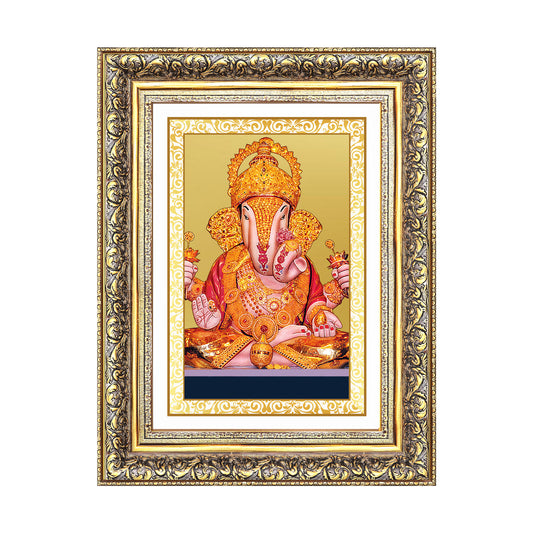 Dagdu Ganesh | Shri Dagdusheth Halwai Ganpati Wall Photo Frame in 24K Gold Plated Foil