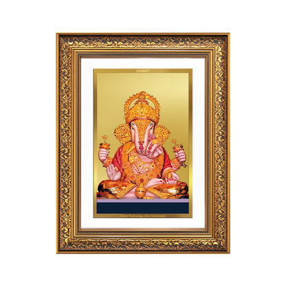 Dagdu Ganesh | Shri Dagdusheth Halwai Ganpati Wall Photo Frame in 24K Gold Plated Foil