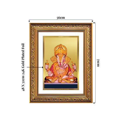 Dagdu Ganesh | Shri Dagdusheth Halwai Ganpati Wall Photo Frame in 24K Gold Plated Foil