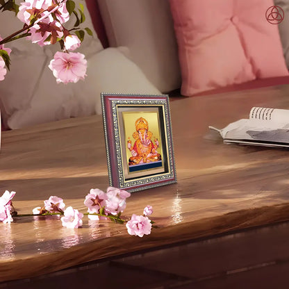 Dagdu Ganesh | Shri Dagdusheth Halwai Ganpati Wall & Tabletop Photo Frame in 24K Gold Plated Foil