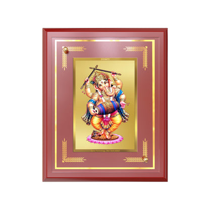 Dancing Ganesha | Nritya Ganapati Wall and Tabletop Photo Frame in 24K Gold Plated Foil