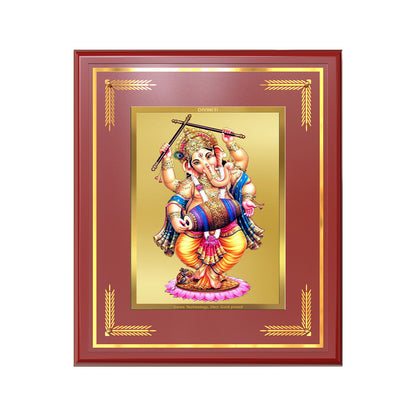 Dancing Ganesha on 24K Gold | Nritya Ganapati Wall & Tabletop Frame in 24K Gold Plated Foil