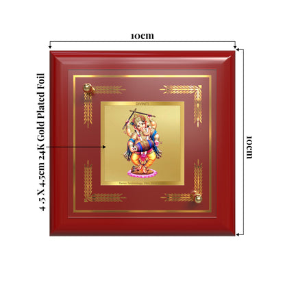 Dancing Ganesha on 24K Gold | Nritya Ganapati Tabletop Frame in 24K Gold Plated Foil