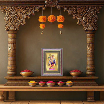 Dancing Ganesha | Nritya Ganapati Wall and Tabletop Photo Frame in 24K Gold Plated Foil