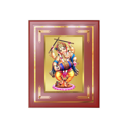 Dancing Ganesha on 24K Gold | Nritya Ganapati Wall & Tabletop Frame in 24K Gold Plated Foil