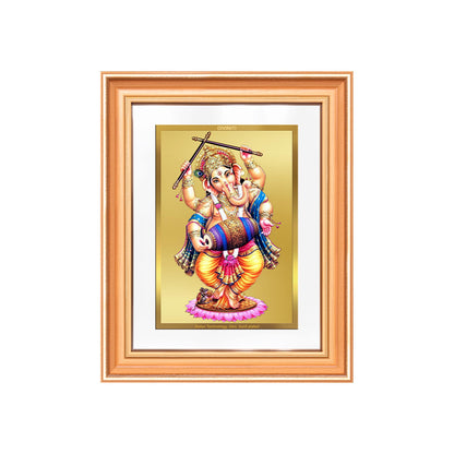 Dancing Ganesha on 24K Gold | Nritya Ganapati Wall & Tabletop Frame in 24K Gold Plated Foil