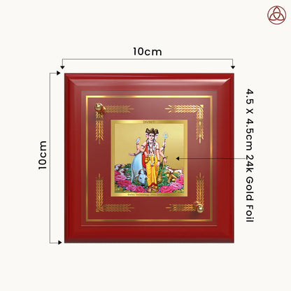 Dattatreya with Kamadhenu | Shri Dattatreya Tabletop Frame in 24K Gold Plated Foil