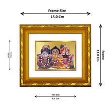 Load image into Gallery viewer, DIVINITI 24K Gold Plated Jagannath Ji Religious Photo Frame For Home Wall Decor, Puja (15.0 X 13.0 CM)
