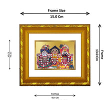 Load image into Gallery viewer, DIVINITI 24K Gold Plated Jagannath Ji Religious Photo Frame For Home Wall Decor, Puja (15.0 X 13.0 CM)