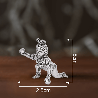 Pure Silver Sitting Bal Gopal Idol (2.5x5 cm 36.5g)