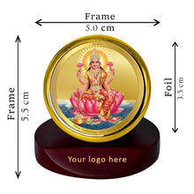 Load image into Gallery viewer, 24K Gold Plated Goddess Laxmi Customized Photo Frame For Corporate Gifting (5.5 x 5.0 CM)
