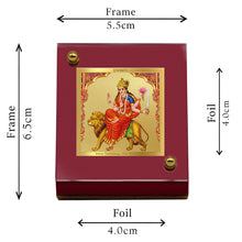 Load image into Gallery viewer, Diviniti 24K Gold Plated Katyani Mata Frame For Car Dashboard, Home Decor &amp; Puja Room (5.5 x 6.5 CM)
