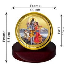 Load image into Gallery viewer, Diviniti 24K Gold Plated Shiv Parivar Frame For Car Dashboard, Home Decor, Table Top, Gift (5.5 x 5.0 CM)
