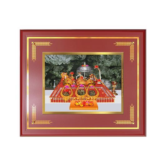 Durga  Vaishno Devi Mata Ka Darbar | Divine Wall & Tabletop Frame in 24K Gold Plated Foil