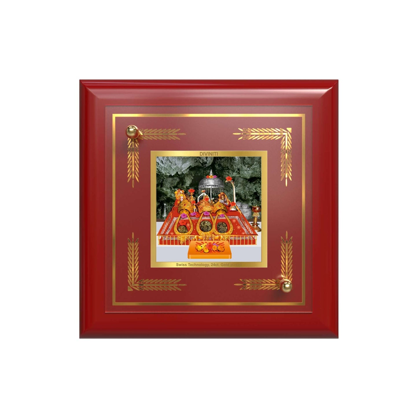 Durga-Mata Ka Darbar | Shakti Roop | Divine Court of Goddess Durga For Tabletop Frame in 24K Gold Plated Foil
