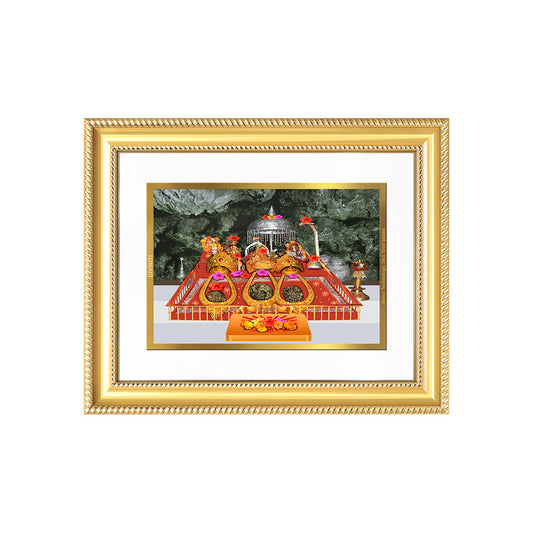 Durga Vaishno Devi Mata Ka Darbar | Divine Wall & Tabletop Frame in 24K Gold Plated Foil