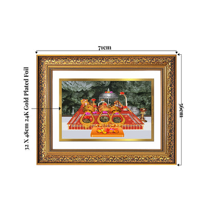 Durga Vaishno Devi Mata Ka Darbar | Divine Wall Photo Frame in 24K Gold Plated Foil