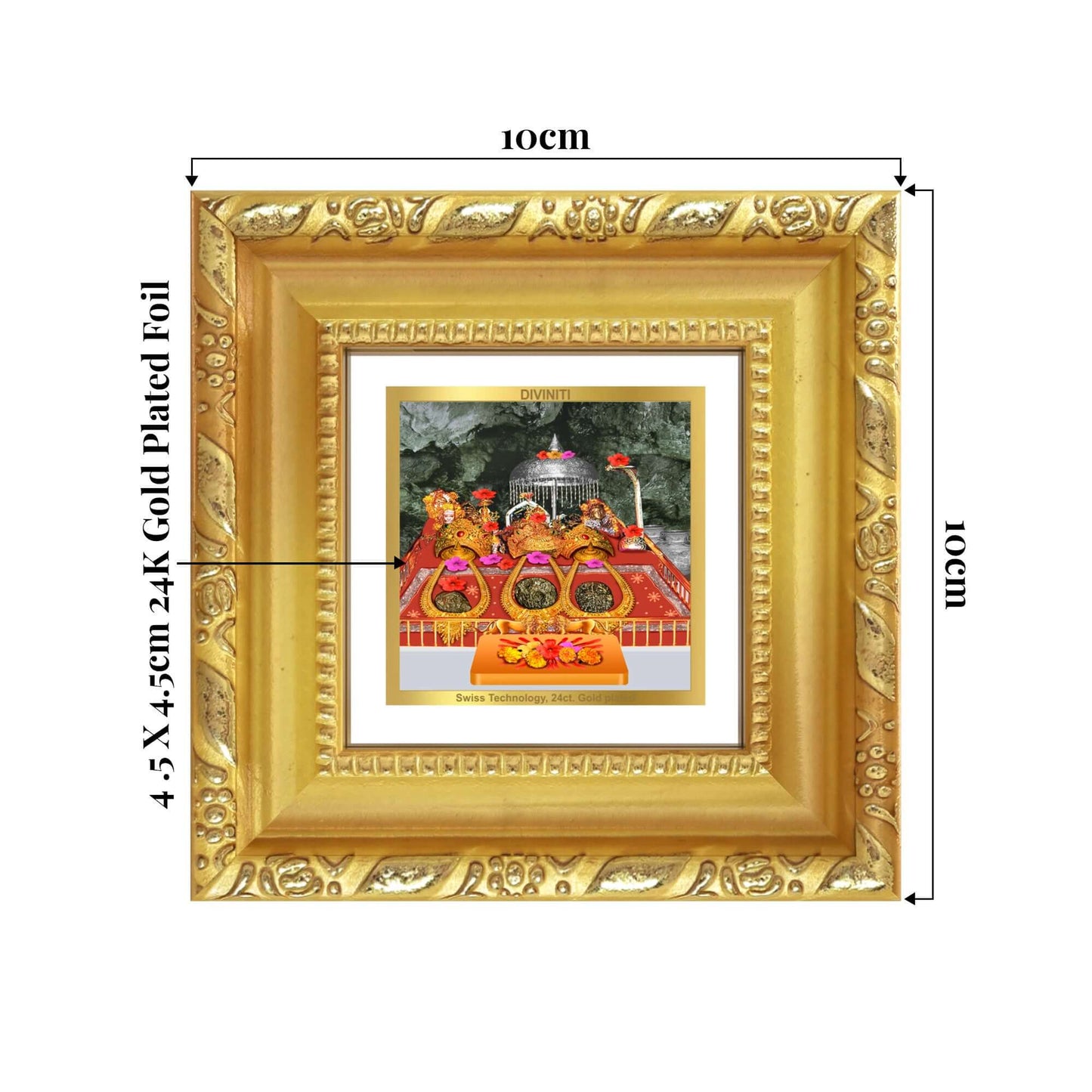 Durga-Mata Ka Darbar | Shakti Roop | Divine Court of Goddess Durga For Tabletop Frame in 24K Gold Plated Foil