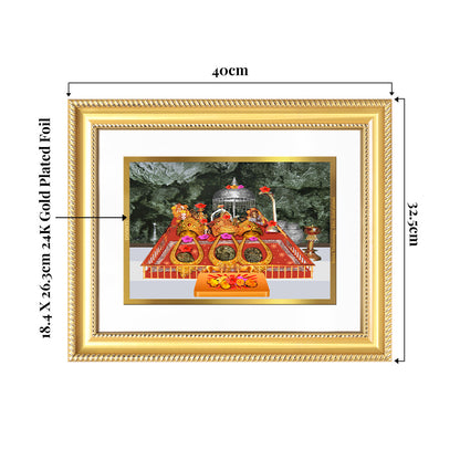 Durga Vaishno Devi Mata Ka Darbar | Divine Wall & Tabletop Frame in 24K Gold Plated Foil