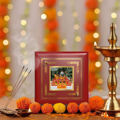 Durga-Mata Ka Darbar | Shakti Roop | Divine Court of Goddess Durga For Tabletop Frame in 24K Gold Plated Foil