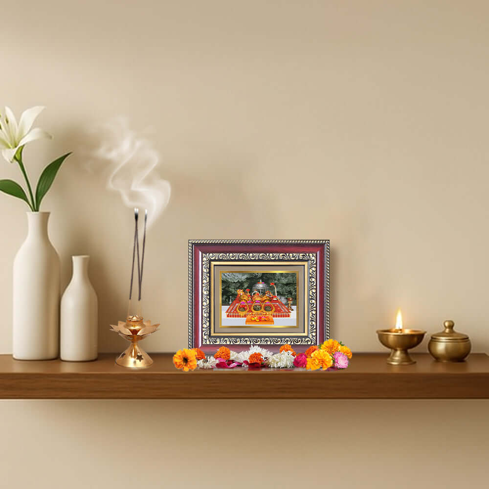 Durga Mata Ka Darbar Wall & Tabletop Frame for Home & Temple in 24K Gold Plated Foil