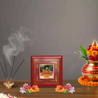 Durga-Mata Ka Darbar | Shakti Roop | Divine Court of Goddess Durga For Tabletop Frame in 24K Gold Plated Foil