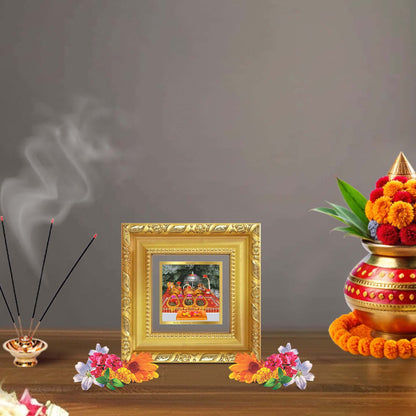 Durga-Mata Ka Darbar | Shakti Roop | Divine Court of Goddess Durga For Tabletop Frame in 24K Gold Plated Foil
