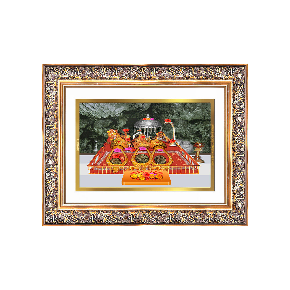 Durga Vaishno Devi Mata Ka Darbar | Divine Wall Photo Frame in 24K Gold Plated Foil