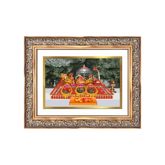 Durga Vaishno Devi Mata Ka Darbar | Divine Wall Photo Frame in 24K Gold Plated Foil