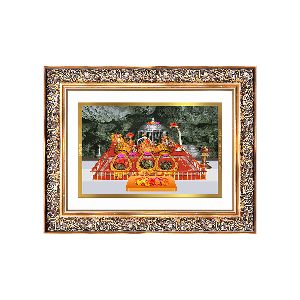 Durga Vaishno Devi Mata Ka Darbar | Divine Wall Photo Frame in 24K Gol ...