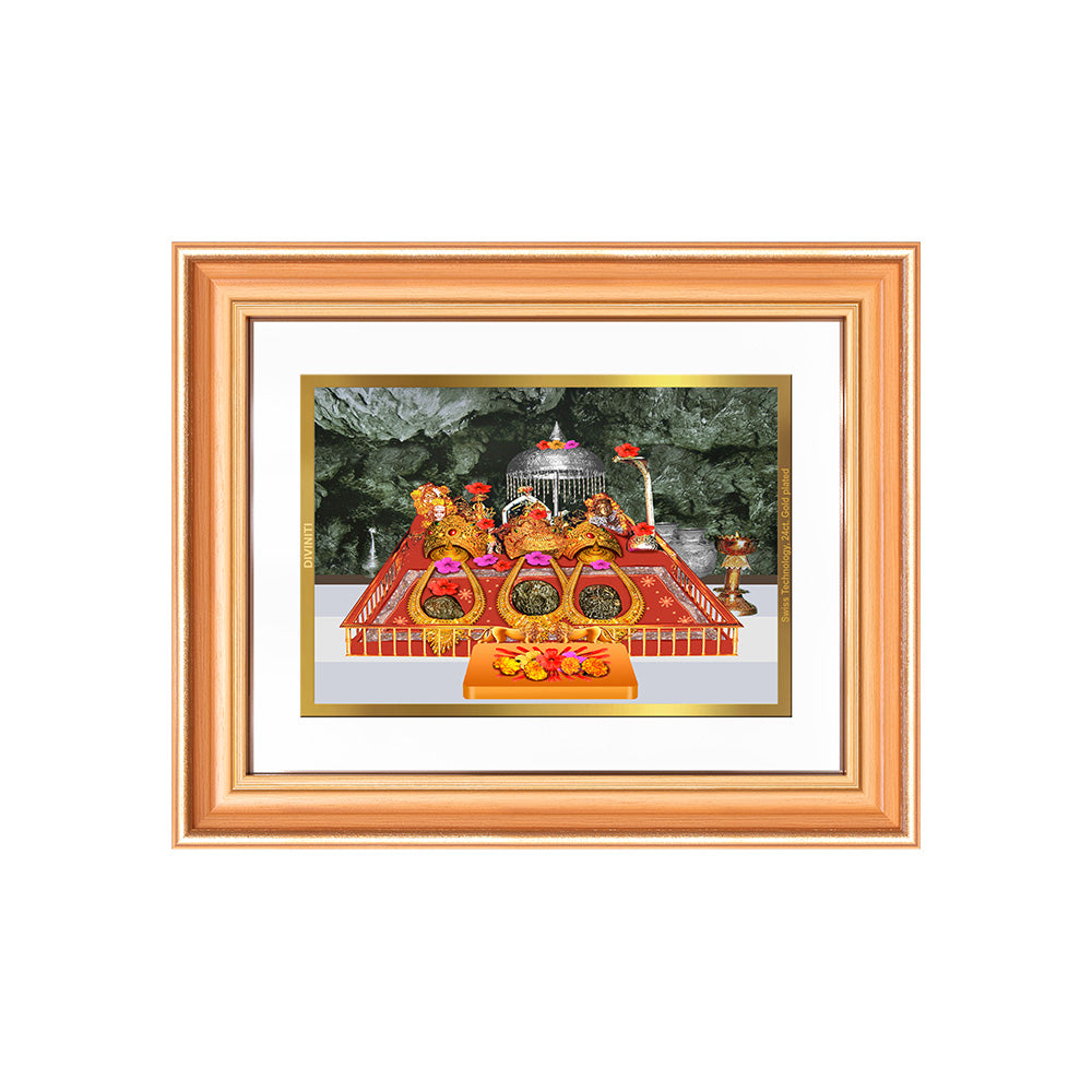 Durga Vaishno Devi Mata Ka Darbar | Divine Wall & Tabletop Frame in 24K Gold Plated Foil