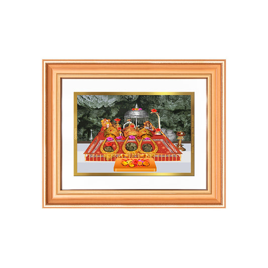 Durga Vaishno Devi Mata Ka Darbar | Divine Wall & Tabletop Frame in 24K Gold Plated Foil