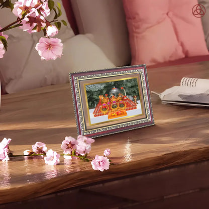Durga Vaishno Devi Mata Ka Darbar | Divine Wall & Tabletop Photo Frame in 24K Gold Plated Foil