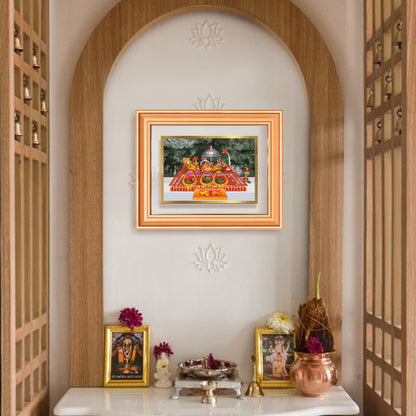 Durga Vaishno Devi Mata Ka Darbar | Divine Wall & Tabletop Frame in 24K Gold Plated Foil