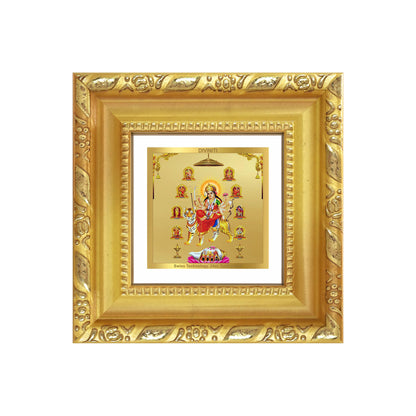 Durga Nav Durga | Goddess Durga in Her Nine Divine Forms Tabletop Frame in 24K Gold Plated Foil