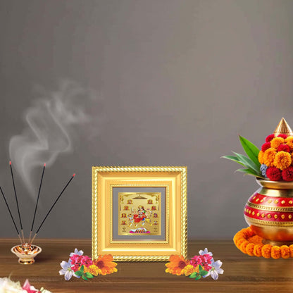 Durga Nav Durga | Goddess Durga in her nine divine forms tabletop frame in 24K gold plated foil