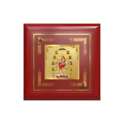 Durga Nav Durga | Goddess Durga in Her Nine Divine Forms Tabletop Frame in 24K Gold Plated Foil