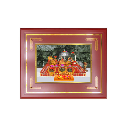 Durga  Vaishno Devi Mata Ka Darbar | Divine Wall & Tabletop Frame in 24K Gold Plated Foil