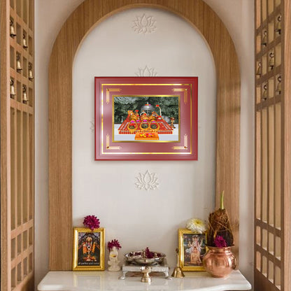 Durga  Vaishno Devi Mata Ka Darbar | Divine Wall & Tabletop Frame in 24K Gold Plated Foil